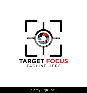 A target, aim, shot, and focus logo template design Stock Vector