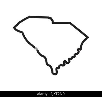 south carolina sc state shape map silhouette simplified USA vector ...