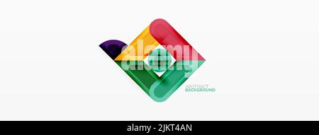 Square and circle minimal abstract background. Vector illustration for wallpaper banner background Stock Vector