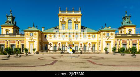warszawa, mazowieckie / poland - July 3 2022: Wilanow Palace - a baroque royal palace located in Warsaw, in the Wilanów district, sunny day view of th Stock Photo
