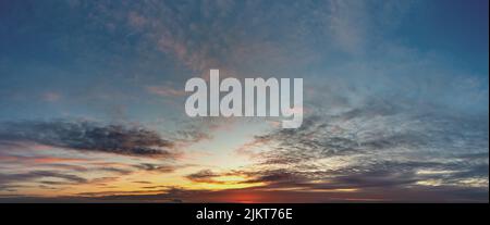 Fantastic soft thunderclouds at sunrise, natural composition Stock Photo