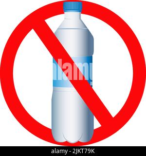 No plastic Harm to nature. Design for banner, poster. Vector flat style illustration for World Environment Day Stock Vector