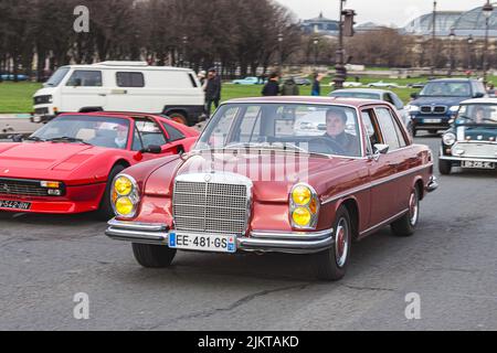 Classic luxury car in the street, Mercedes Benz W108 Stock Photo