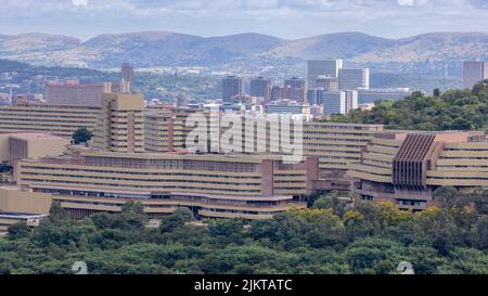 The University of South Africa (UNISA) and the Pretoria City Centre in South Africa. Stock Photo