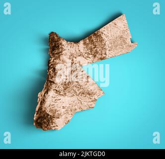 Jordan Topographic Map 3d realistic 3d illustration Stock Photo