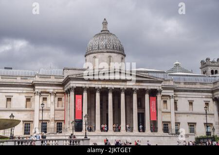 London, UK. 3rd August 2022. The National Gallery in Trafalgar Square, exterior daytime view. Stock Photo