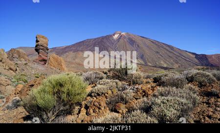 A view of Mount Teide with its unique landscape in the Canary Islands, Spain Stock Photo