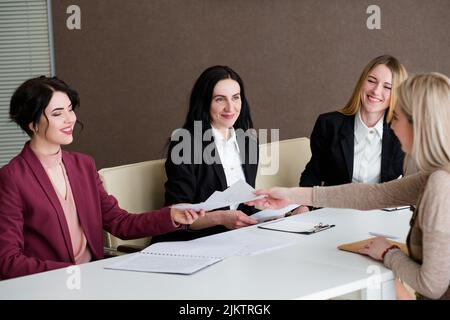 job hiring hr team work applicant interview Stock Photo