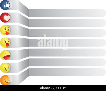 Social Reactions Chart or dashboard multipurpose use Stock Vector