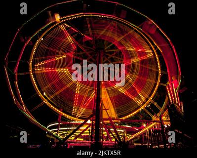 Fairground light traces and images from St Giles Fair, Oxford.  September 2013 Stock Photo