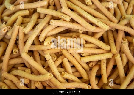 Spicy Fried and Spicy Stick, Sali Sev, noodles, Snacks or Fryums (Snacks Pellets) Stock Photo