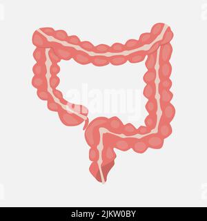 Intestine icon on a white background.  Stock Vector
