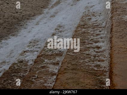 Concrete steps, wells and cement patterns Stock Photo