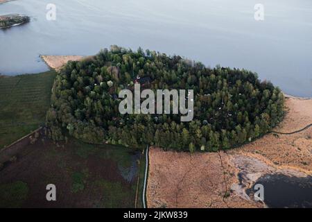 Green and prosperous island on the coast of Helsinki Stock Photo