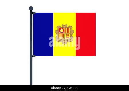 An illustration of the flag of Andorra, isolated on a white background Stock Photo