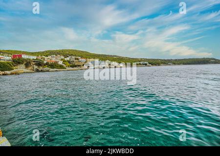 Agia Marina city view, Aegina Harbour, Greece Stock Photo