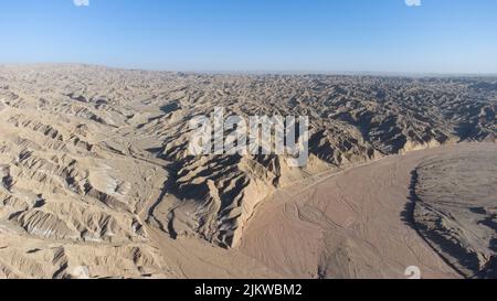 An aerial view of wind erosion terrain in Qinghai Stock Photo - Alamy