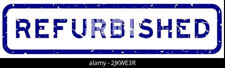 Grunge blue refurbished word square rubber seal stamp on white background Stock Vector