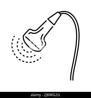 Ultrasound device color line illustration. Stock Vector