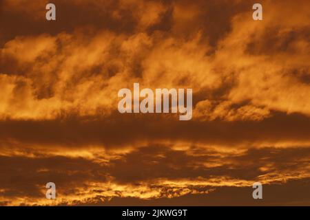A perfect background of the cloudy sky at sunset Stock Photo