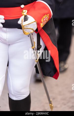 PROCESSION OF THE CHRIST OF THE CHILDREN FOR THE FIRST TIME IN MADRID THANKS TO THE PRIEST FATHER ANGEL OF MESSENGERS OF PEACE Stock Photo