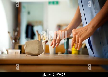 Occupational therapy session in a hospital psychiatric unit. Stock Photo