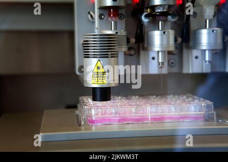 Bioprinting, an artificial production of biological tissues allowing regenerative medicine. Stock Photo