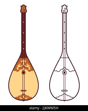 Line art black and white lute Stock Vector Image & Art - Alamy