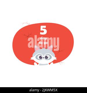 5 days Left Badges and Stickers. Number of days left. Countdown left days banner Stock Vector