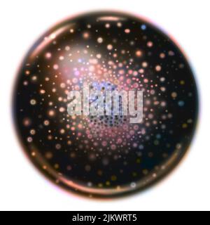 The Heisenberg and Born atom: the atom is a cloud of electrons. Stock Photo