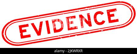 Grunge red evidence word rubber seal stamp on white background Stock Vector