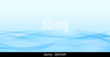 Banner of flowing waves on bright blue background. Copy space Stock Photo