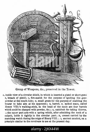 Illustration of medieval weapons and shield Stock Photo - Alamy