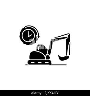 Excavator rental olor line icon. Pictogram for web page, mobile app, promo. UI UX GUI design element. Editable stroke. Stock Vector