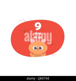 9 days Left Badges and Stickers. Number of days left. Countdown left days banner Stock Vector