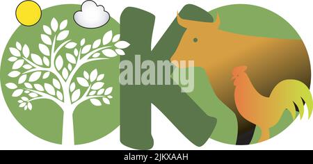 an illustration on sustainable agriculture Stock Vector