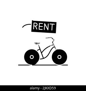 Bicycle rental olor line icon. Pictogram for web page, mobile app, promo. UI UX GUI design element. Editable stroke. Stock Vector