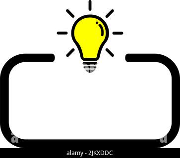 YELLOW AND BLACK LIGHT BULB IDEA CONCEPT ICON Stock Vector