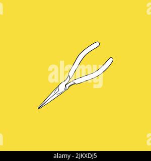 Pliers. Sketch and Vintage style. - Vector Stock Vector