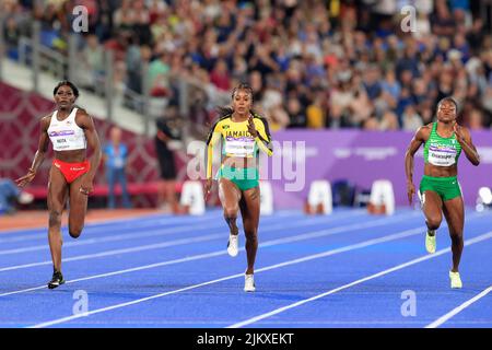 Elaine Thompson-Herah of Jamaica wins the gold medal in the women’s 100 metres Stock Photo