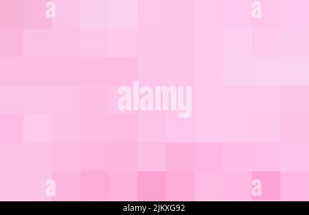 Pink background. Texture from light pink squares. Abstract art pattern of square pixels. A backing of mosaic pink squares, space for your design or Stock Vector