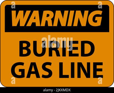 Warning Sign buried gas line On White Background Stock Vector Image ...