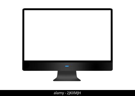 An illustration of the computer monitor with a blank white screen Stock Photo