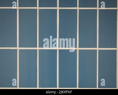 Blue tile wall made of same squares, use for backgrounds or texture Stock Photo