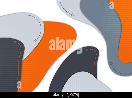 Abstract doodle template design overlapping of freestyle decorative. Overlapping style artwork background. Vector Stock Vector
