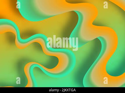 Abstract lines wavy fluid design template decoration of gradient color. Overlapping template design style background. Vector Stock Vector