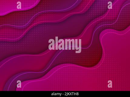 Abstract gradient red and pink decorative style template. Overlapping style with circle dots halftone background. Vector Stock Vector