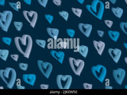 Abstract blue and white heart style of Valentine's day template. Overlapping artwork decorative modern background. Vector Stock Vector