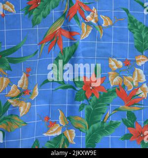 A closeup shot of a floral fabric - perfect for wallpapers Stock Photo