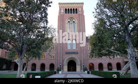 A beautiful exterior shot of the Bovard Hall at the University of Southern California (USC) in Los Angeles Stock Photo